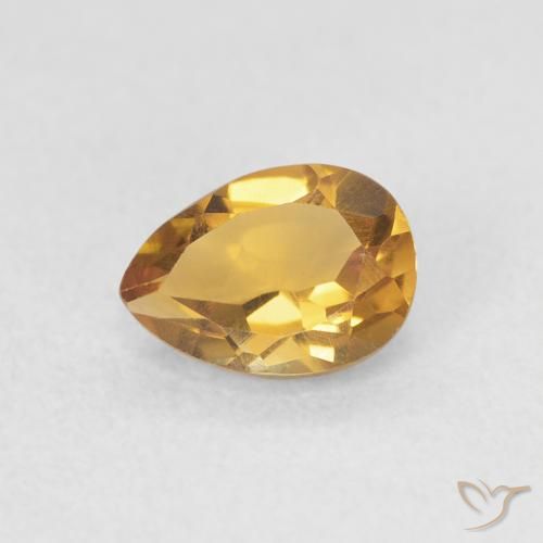 0.72ct Natural Medium Light-Golden Citrino, Formato de pêra, VVS