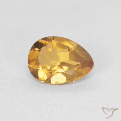 Citrino Medium Light-Golden Natural 0.72ct, Formato de pêra, VVS
