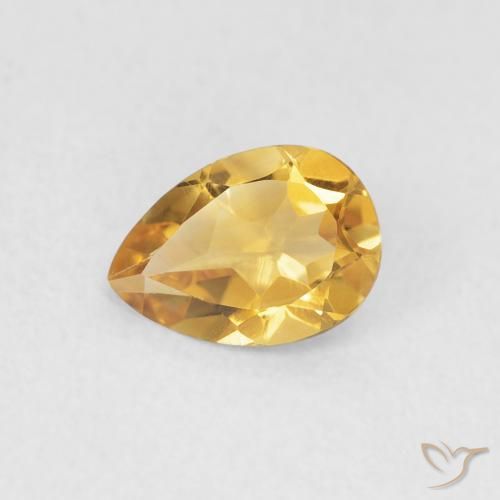 0.62ct Natural Dourado Citrino, Formato de pêra, VVS