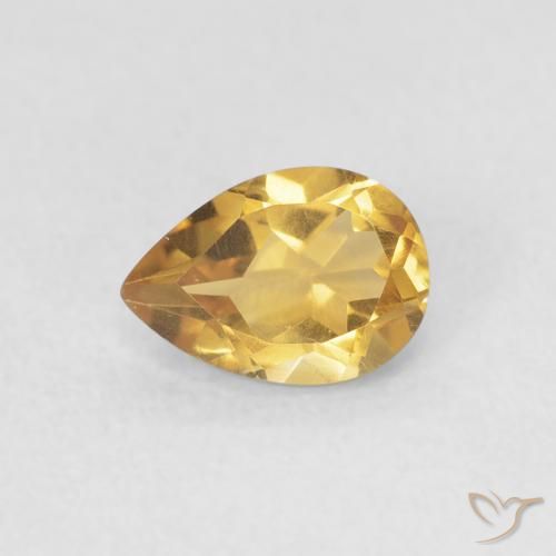0.69ct Natural Dourado Citrino, Formato de pêra, VVS
