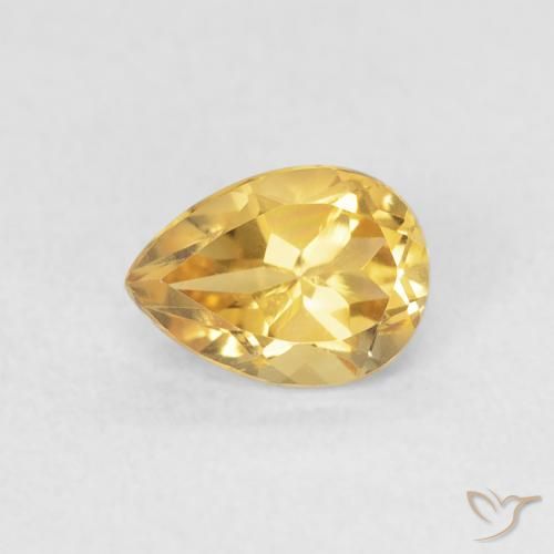 0.77ct Natural Dourado Citrino, Formato de pêra, VVS