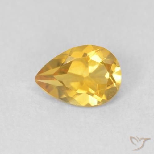 0.66ct Natural Dourado Citrino, Formato de pêra, VVS