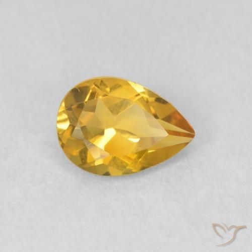 Citrino Dourado Natural 0.66ct, Formato de pêra, VVS