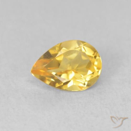 0.68ct Natural Dourado Citrino, Formato de pêra, VVS