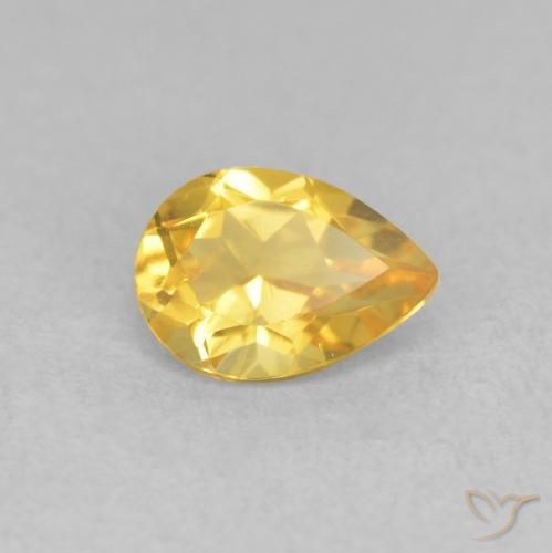 Citrino Dourado Natural 0.68ct, Formato de pêra, VVS