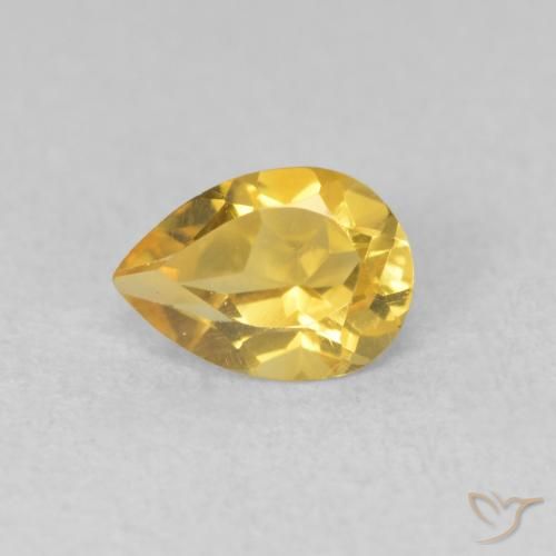 0.66ct Natural Dourado Citrino, Formato de pêra, VVS