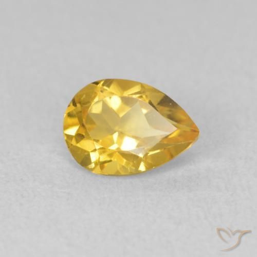 Citrino Dourado Natural 0.66ct, Formato de pêra, VVS