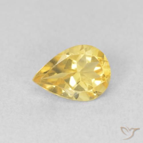 0.64ct Natural Laranja Dourada Citrino, Formato de pêra, VVS