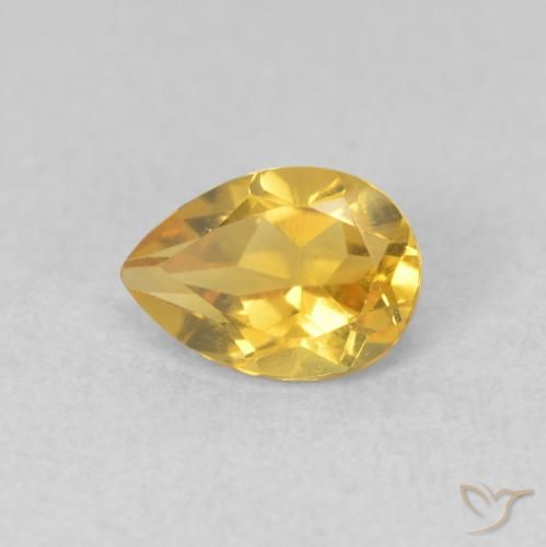 0.68ct Natural Dourado Citrino, Formato de pêra, VVS