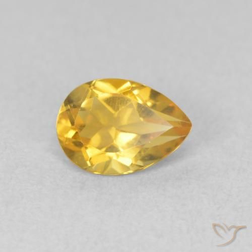 Citrino Dourado Natural 0.68ct, Formato de pêra, VVS