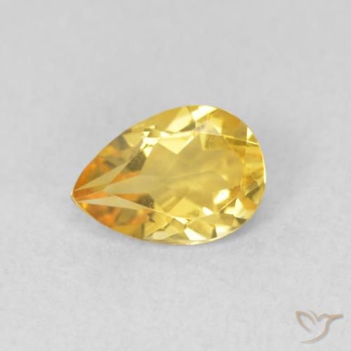 0.62ct Natural Dourado Citrino, Formato de pêra, VVS