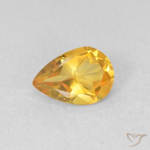 0.64ct Natural Dourado Citrino, Formato de pêra, VVS