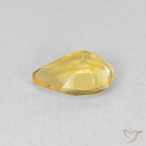 Citrino Amarelo dourado Natural 0.74ct, Formato de pêra, VVS