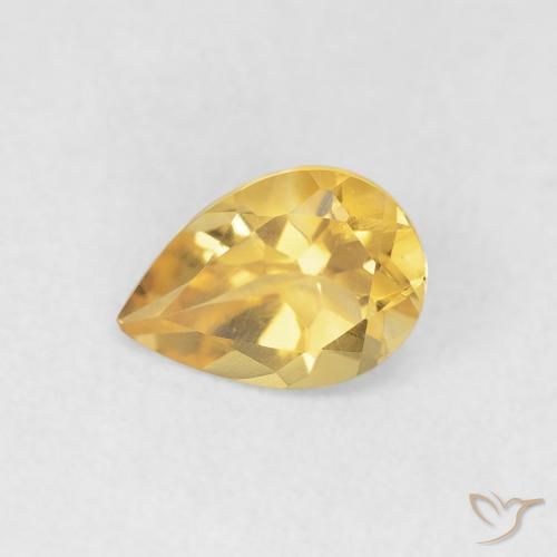 0.61ct Natural Dourado Citrino, Formato de pêra, VVS
