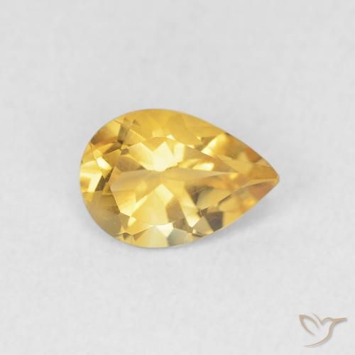Citrino Dourado Natural 0.61ct, Formato de pêra, VVS