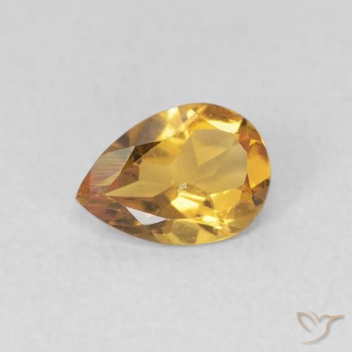 0.62ct Natural Laranja Dourada Citrino, Formato de pêra, VVS