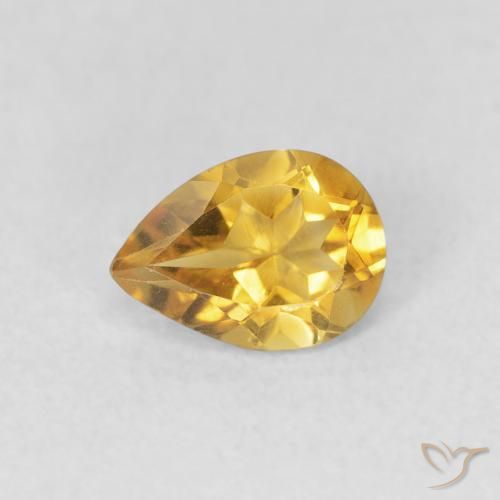 0.62ct Natural Laranja Dourada Citrino, Formato de pêra, VVS