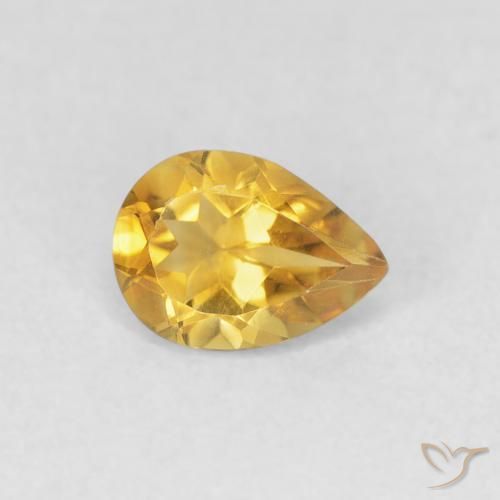Citrino Laranja Dourada Natural 0.62ct, Formato de pêra, VVS