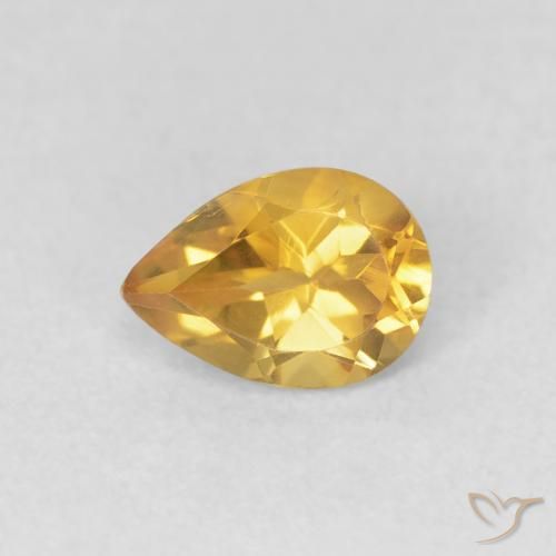 0.70ct Natural Dourado Citrino, Formato de pêra, VVS