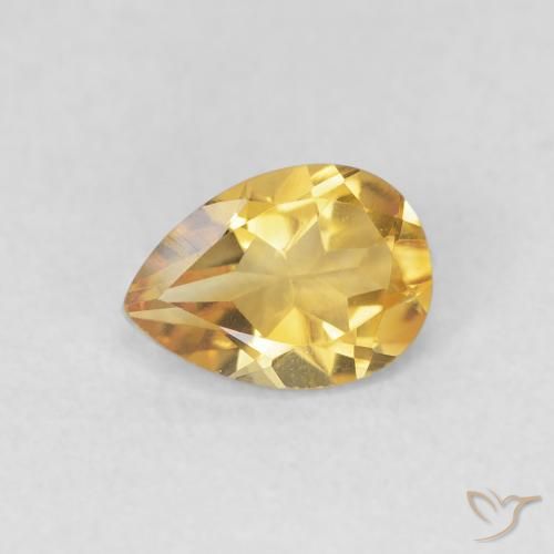 0.67ct Natural Dourado Citrino, Formato de pêra, VVS