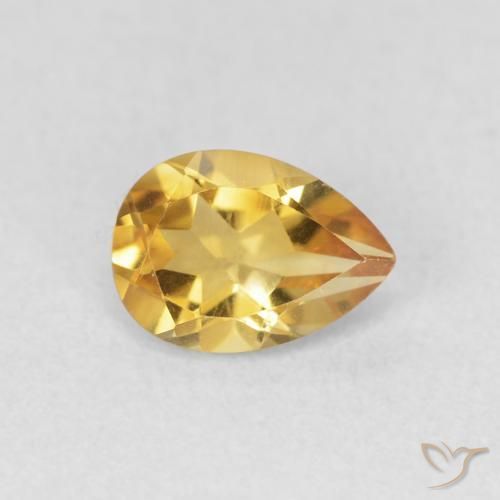 Citrino Dourado Natural 0.67ct, Formato de pêra, VVS