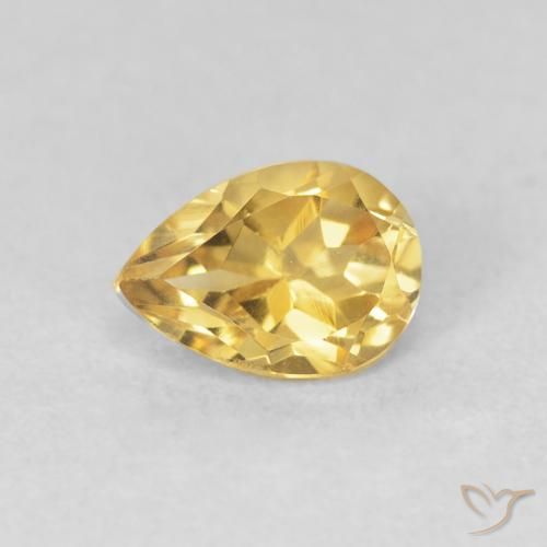0.76ct Natural Dourado Citrino, Formato de pêra, VVS