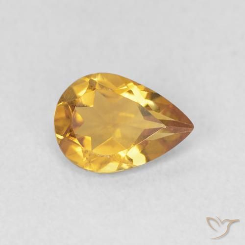 Citrino Medium Light-Golden Natural 0.60ct, Formato de pêra, VVS