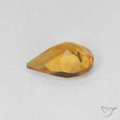 Citrino Medium Light-Golden Natural 0.60ct, Formato de pêra, VVS
