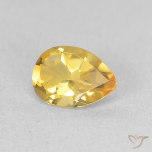 Citrino ouro médio Natural 0.67ct, Formato de pêra, VVS-VS
