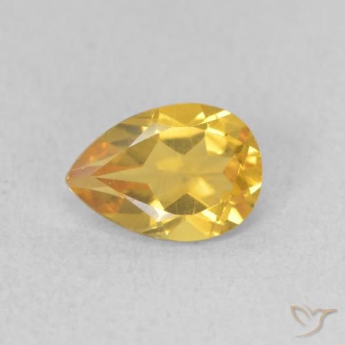 0.66ct Natural Dourado médio Citrino, Formato de pêra, VVS-VS