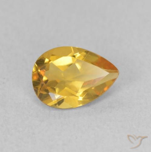 Citrino Dourado médio Natural 0.66ct, Formato de pêra, VVS-VS