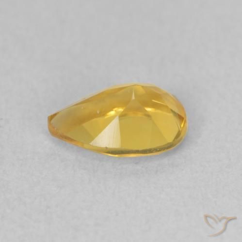 Citrino Dourado médio Natural 0.66ct, Formato de pêra, VVS-VS