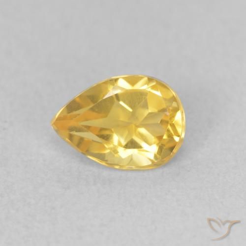 0.63ct Natural Laranja Dourada Citrino, Formato de pêra, VVS-VS