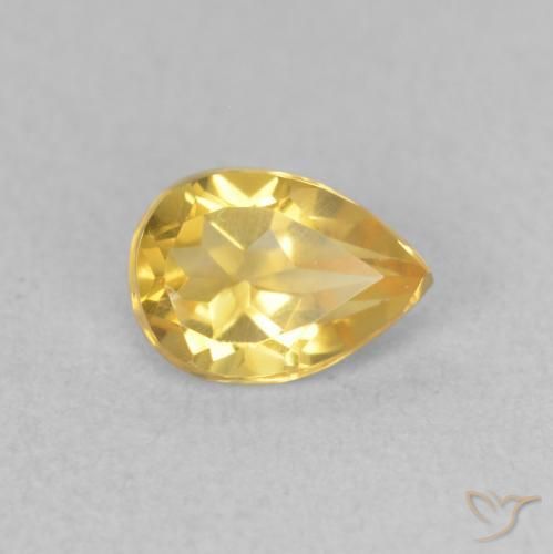 Citrino Laranja Dourada Natural 0.63ct, Formato de pêra, VVS-VS