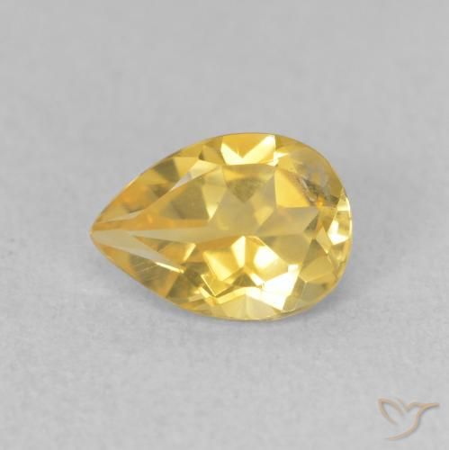 0.69ct Natural Laranja Dourada Citrino, Formato de pêra, VS