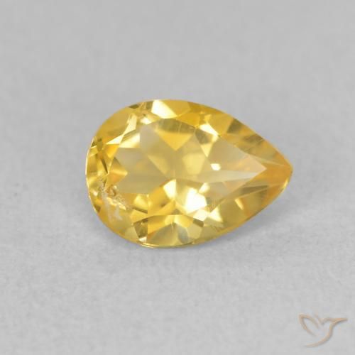 Citrino Laranja Dourada Natural 0.69ct, Formato de pêra, VS