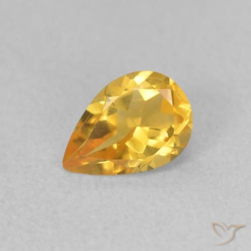 0.59ct Natural Dourado Citrino, Formato de pêra, VVS-VS