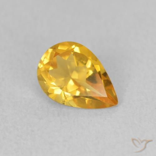 Citrino Dourado Natural 0.59ct, Formato de pêra, VVS-VS