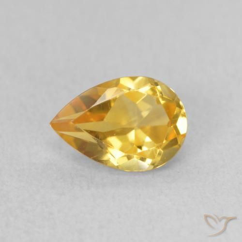 0.66ct Natural Dourado Citrino, Formato de pêra, VVS-VS