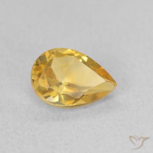 Citrino Dourado Natural 0.66ct, Formato de pêra, VVS-VS