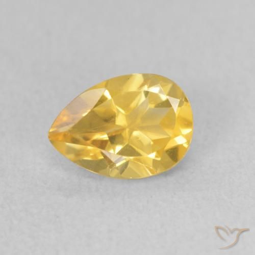 0.71ct Natural Laranja Dourada Citrino, Formato de pêra, VS
