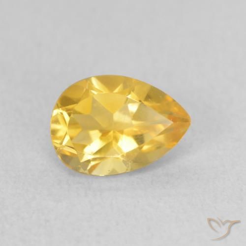Citrino Laranja Dourada Natural 0.71ct, Formato de pêra, VS