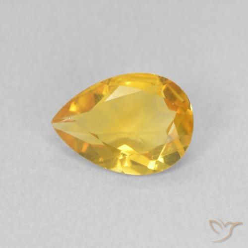 0.61ct Natural Dourado-Laranja Citrino, Formato de pêra, VVS-VS