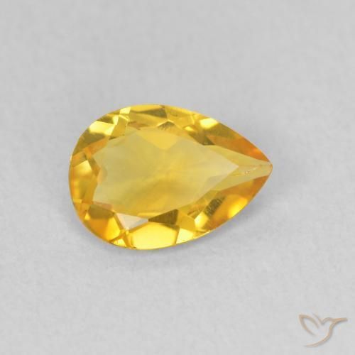Citrino Dourado-Laranja Natural 0.61ct, Formato de pêra, VVS-VS