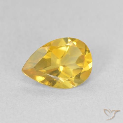 0.65ct Natural Dourado médio Citrino, Formato de pêra, VVS-VS