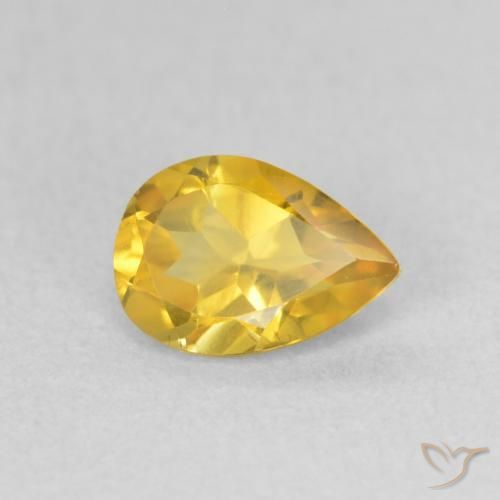 Citrino Dourado médio Natural 0.65ct, Formato de pêra, VVS-VS