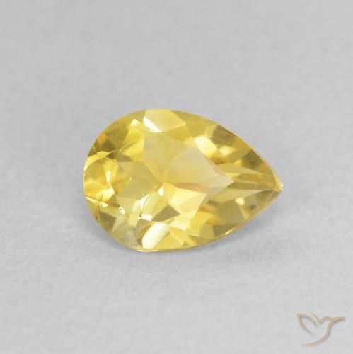 Citrino ouro amarelado Natural 0.62ct, Formato de pêra, VVS-VS