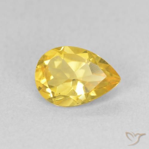 Citrino Dourado médio Natural 0.69ct, Formato de pêra, VVS-VS