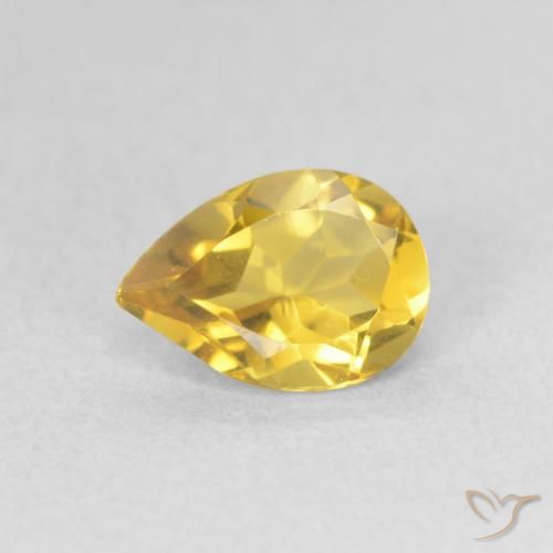 0.64ct Natural Laranja Dourada Citrino, Formato de pêra, VVS-VS