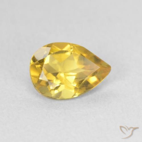 Citrino Laranja Dourada Natural 0.64ct, Formato de pêra, VVS-VS